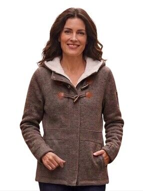 Bench Chilbe Sherpa Jacket Wool Blend Zip Snap Toggle Closure Thumb Holes Size M
